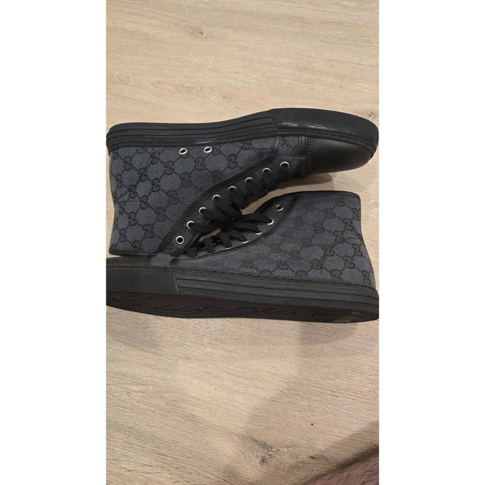 Gucci Black GG Monogram Canvas High Top Sneakers Mens Size 8.5 G (US 9.5)